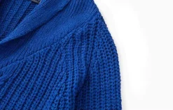 Cardigan Homme Pulls Simple Manches Longues Bleu