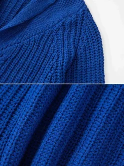 Cardigan Homme Pulls Simple Manches Longues Bleu