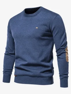 Cardigan Homme Pull Maille Col Rond Marron Foncé Gris Foncé