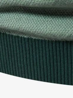 Cardigan Homme Pull Tricot Col Rond Automne Hiver Orange Gris Foncé