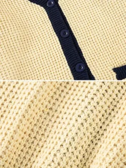 Cardigan Pour Hommes Pulls Manches Longues Jaune Vert