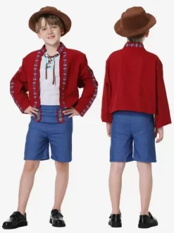 Carnaval Costumes Halloween Rouge Homme Style Européen Set Costumes de Fête