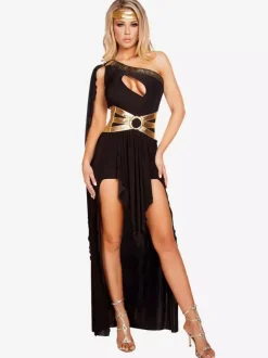 Carnaval Costumes Prêtresse Grèce Blanche Sexy Robes Déesse Polyester