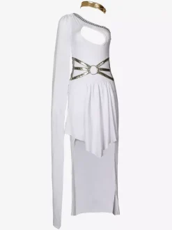 Carnaval Costumes Prêtresse Grèce Blanche Sexy Robes Déesse Polyester