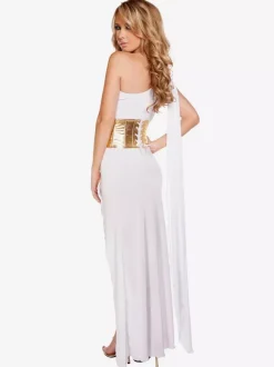 Carnaval Costumes Prêtresse Grèce Blanche Sexy Robes Déesse Polyester