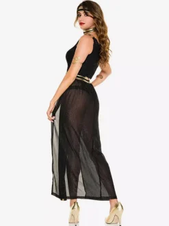 Carnaval Halloween Costumes Grecques Noires Sexy Choker Tunique Costumes de Fête