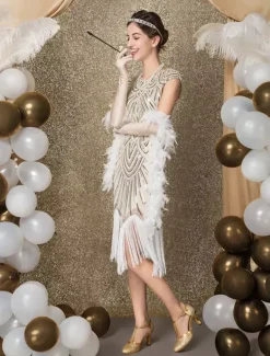 Carnaval Robe Gatsby Années 1920 Paillettes Franges