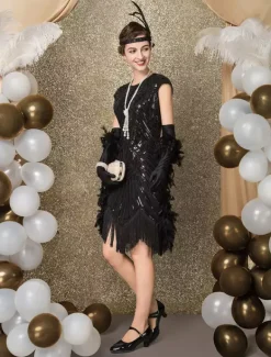 Carnaval Robe Gatsby Années 1920 Paillettes Franges