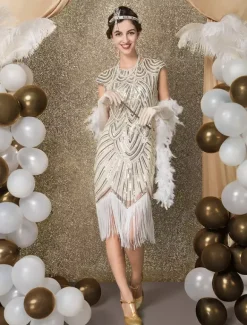 Carnaval Robe Gatsby Années 1920 Paillettes Franges