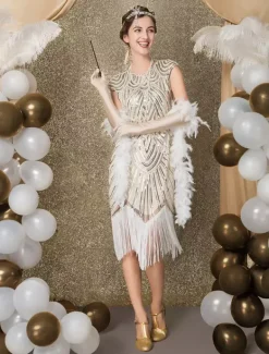 Carnaval Robe Gatsby Années 1920 Paillettes Franges