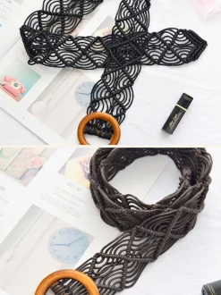 Ceinture bohème anneau découpé ceintures chics détaillées