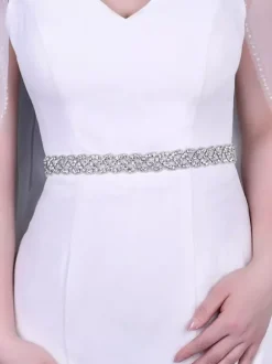 Ceinture de mariée Ceinture en diamant argenté