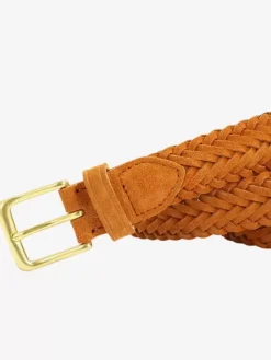 Ceinture en cuir tressé ceintures rétro en détresse pour femmes avec boucle