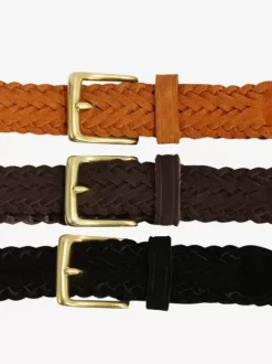 Ceinture en cuir tressé ceintures rétro en détresse pour femmes avec boucle