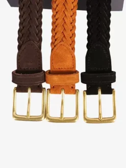 Ceinture en cuir tressé ceintures rétro en détresse pour femmes avec boucle