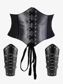 Ceinture noire Steampunk Accessoire de costume Vêtements vintage