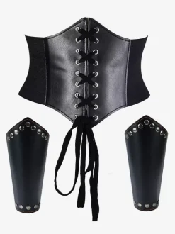 Ceinture noire Steampunk Accessoire de costume Vêtements vintage