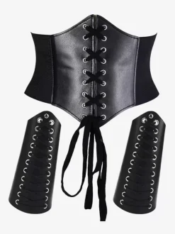 Ceinture noire Steampunk Accessoire de costume Vêtements vintage