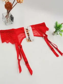 Ceinture porte-jarretelles sexy réglable en maille de dentelle avec boucle en métal antidérapante