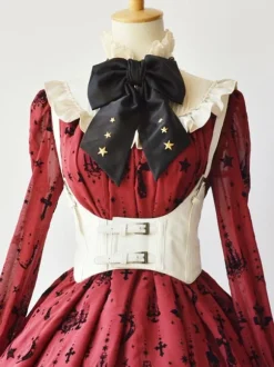 Ceinture corset Steampunk Chic Lolita Boucle noire en cuir Synthétique Déguisements Halloween