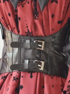 Ceinture corset Steampunk Chic Lolita Boucle noire en cuir Synthétique Déguisements Halloween