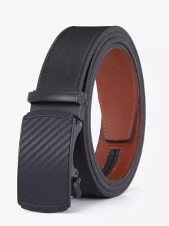 Ceinture En Cuir Pu À Carreaux Pour Hommes À La Mode