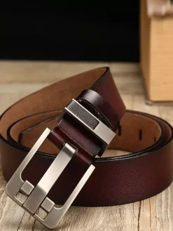 Ceinture homme en similicuir marron café ceinture en cuir PU