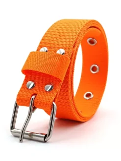 Ceinture Homme Nylon Chic Nylon Alliage de Zinc Ceinture Orange Décontractée Quotidienne