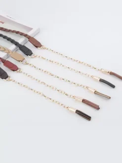 Ceinture élégante en cuir de vache tressé robes ceintures de chemise avec franges