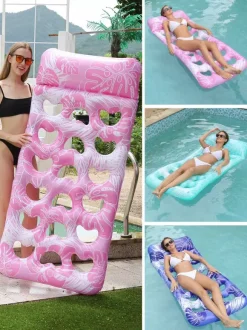 Chaise longue gonflable pour piscine avec imprimé élégant 2026