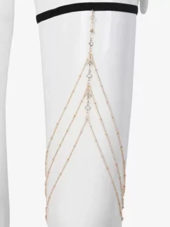 Chaîne de cuisse à breloques bikinis superposés de perles de cristal chaînes de jambes de plage