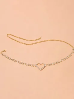 Chaîne de cuisse en forme de c艙ur chaîne de jambe élégante en cristal scintillant