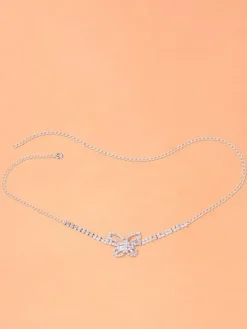 Chaîne de jambe en cristal scintillant papillon chaîne de cuisse