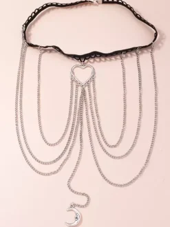 Chaîne de Jambe C艙ur Lune Accessoires Métal Bijoux Femme Adulte