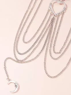 Chaîne de Jambe C艙ur Lune Accessoires Métal Bijoux Femme Adulte