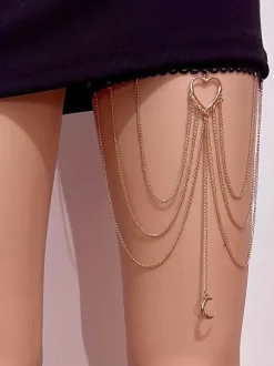 Chaîne de Jambe C艙ur Lune Accessoires Métal Bijoux Femme Adulte