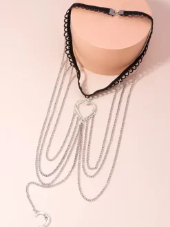Chaîne de Jambe C艙ur Lune Accessoires Métal Bijoux Femme Adulte