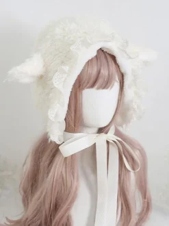 Chapeau de lolita rose volant dentelle accessoire dentelle dentelle polyester lolita chapeau
