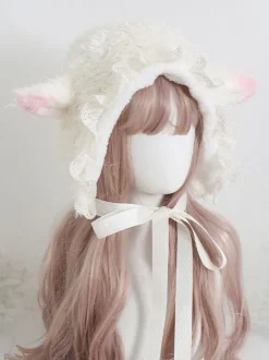 Chapeau de lolita rose volant dentelle accessoire dentelle dentelle polyester lolita chapeau