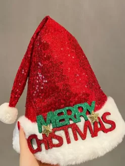 Chapeau de Noël en peluche Chapeau de Père Noël Bonhomme de neige Cadeau de vacances Ornement de Noël