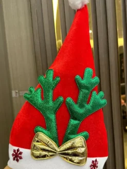 Chapeau de Noël en peluche Chapeau de Père Noël Bonhomme de neige Cadeau de vacances Ornement de Noël