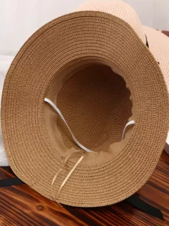 Chapeau de paille à n艙ud papillon pour femme chapeau de plage pliable pour l'été 2026