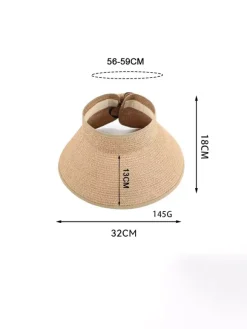 Chapeau de paille de plage vide protection solaire d'été chapeau de soleil pliable à large bord 2026