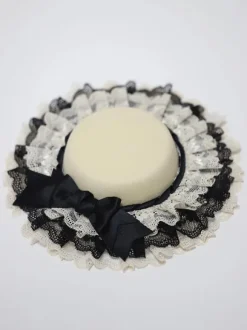 Chapeau Lolita Classique Noeuds Noirs Volants Accessoire Dentelle Accessoires Lolita