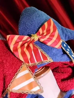 Chapeau Lolita doux avec n艙uds rouges accessoire en polyester à blocs de couleurs accessoires Lolita