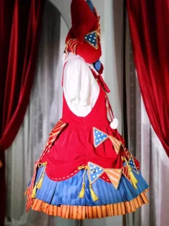 Chapeau Lolita doux avec n艙uds rouges accessoire en polyester à blocs de couleurs accessoires Lolita