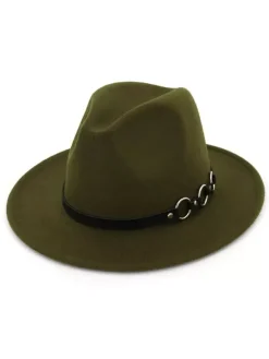 Chapeau de laine pour homme en métal brun cow-boy
