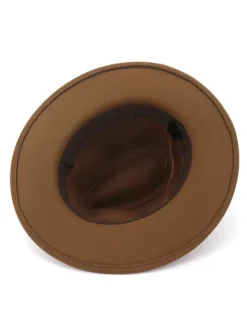 Chapeau de laine pour homme en métal brun cow-boy