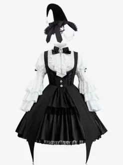 Chapeau de Lolita gothique accessoire de sorcière pour fille magique et Lolita noire