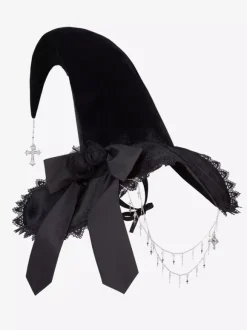 Chapeau de Lolita gothique accessoire de sorcière pour fille magique et Lolita noire